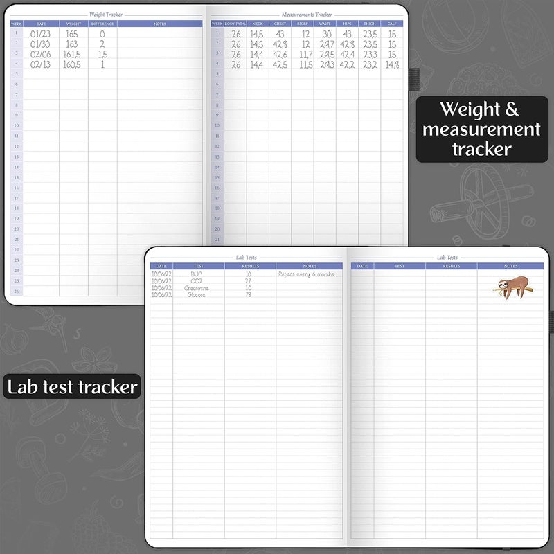 Legend Planner Legend Fitness & Food Journal – Nutrition & Workout Planner with Exercise Calendar & Nutrient Tracker – Gym Training & Diet Log Book for Women & Men – Lasts Lasts 3 Months Months, 7.5”x10” (Black) - Image 5